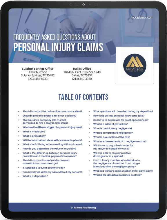 FAQs About Personal Injury Claims | McKay Law eBook