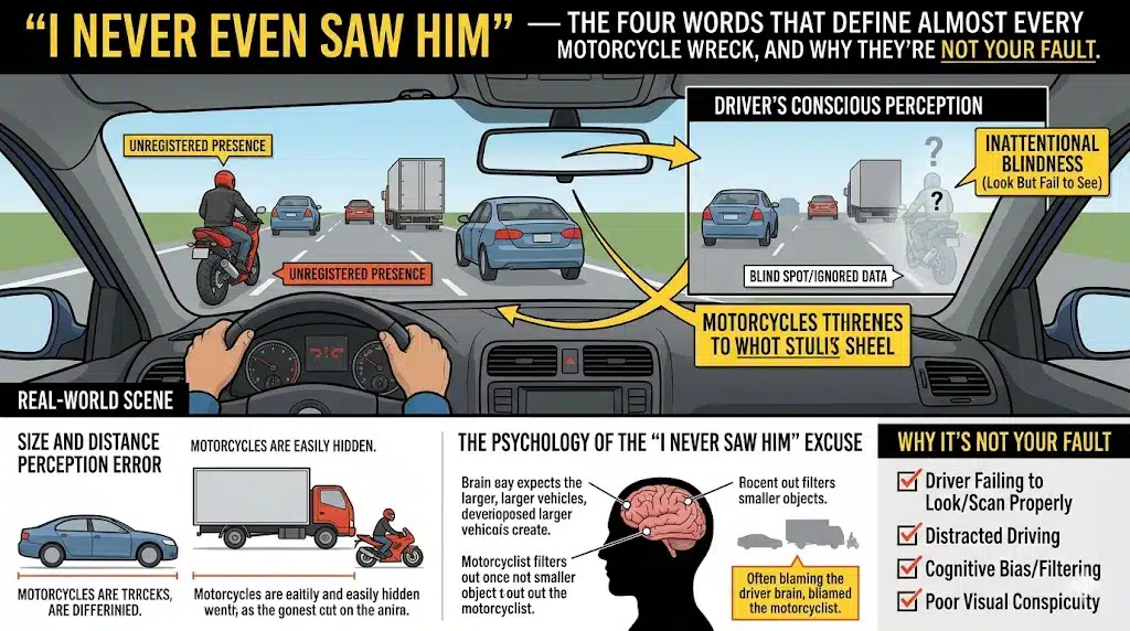 I Never Even Saw Him The Four Words That Define Almost Every Motorcycle Wreck, and Why They're Not Your Fault