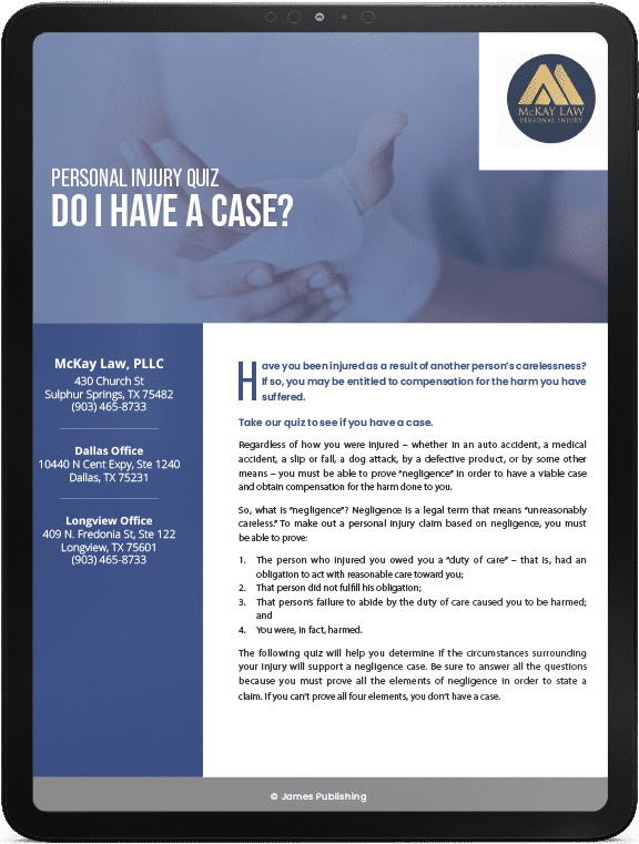 Personal Injury Quiz Do I Have a Case? | McKay Law eBook