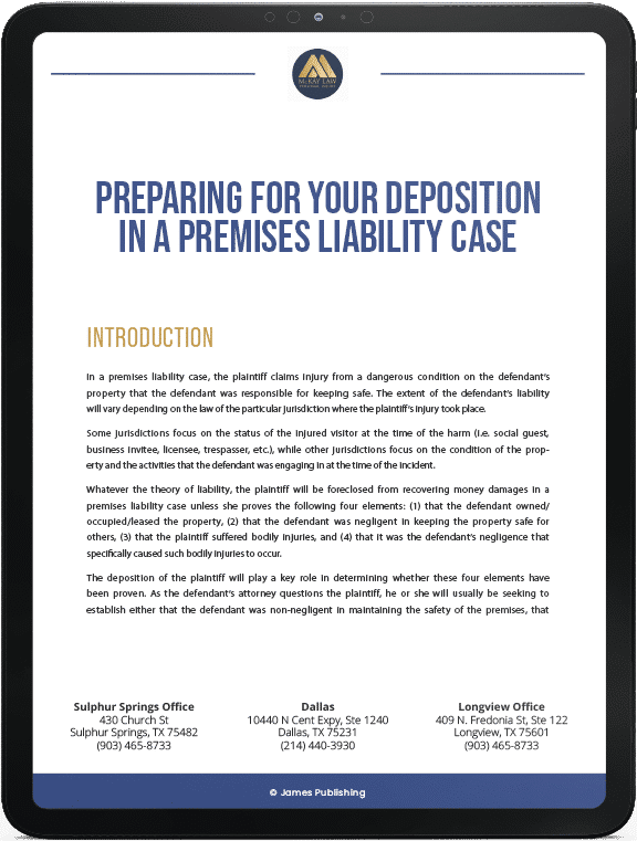 Preparing for Your Deposition in a Premises Liability Case | McKay Law eBook